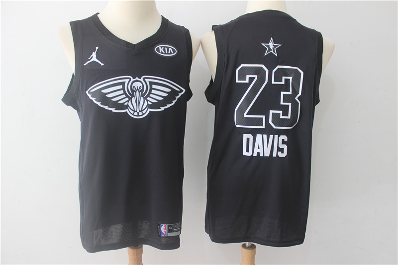 Men New Orleans Pelicans #23 Davis Black 2108 All Stars NBA Jerseys